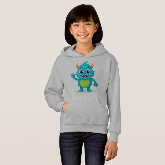 Magique petit sweat à capuche pour filles Monstre  (Devant entier)