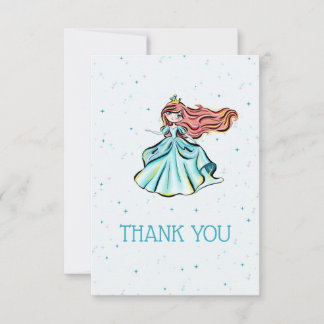 Magique Princess Fairytale Party Carte de remercie