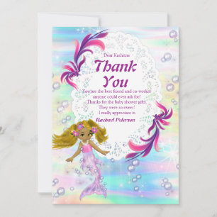 Magique Rainbow Baby Mermaids Carte de remerciemen