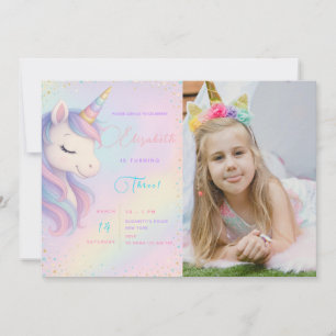 Magique Unicorn Anniversaire Bash Invitation Avec