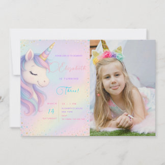 Magique Unicorn Anniversaire Bash Invitation Avec