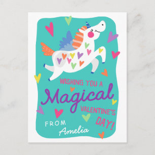 Magique Unicorn carte postale Taille classe Valent