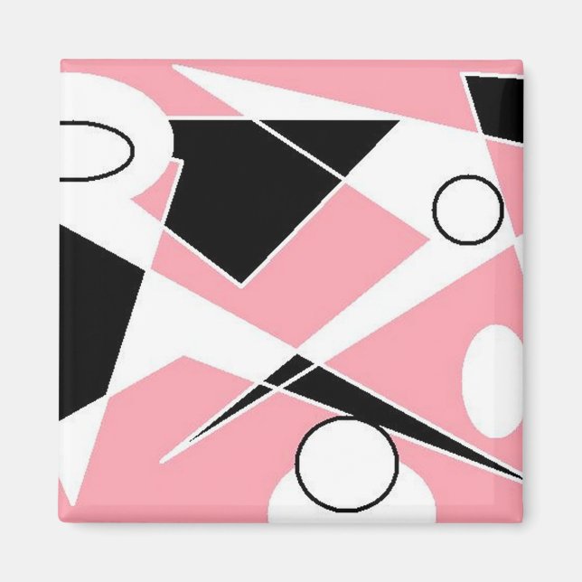 MAGNET ABSTRAIT NUMÉRIQUE ROSE (Devant)