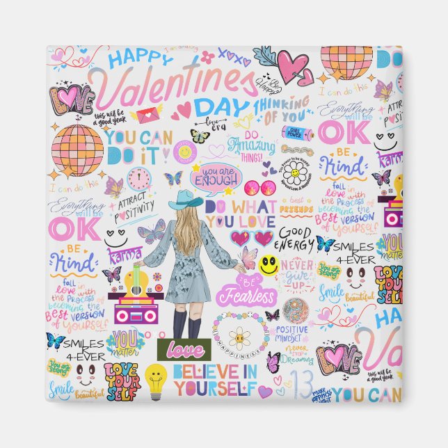 MAGNET AFFIRMATIONS DE VALENTINE SWIFTIE INSPIRÉES (Devant)