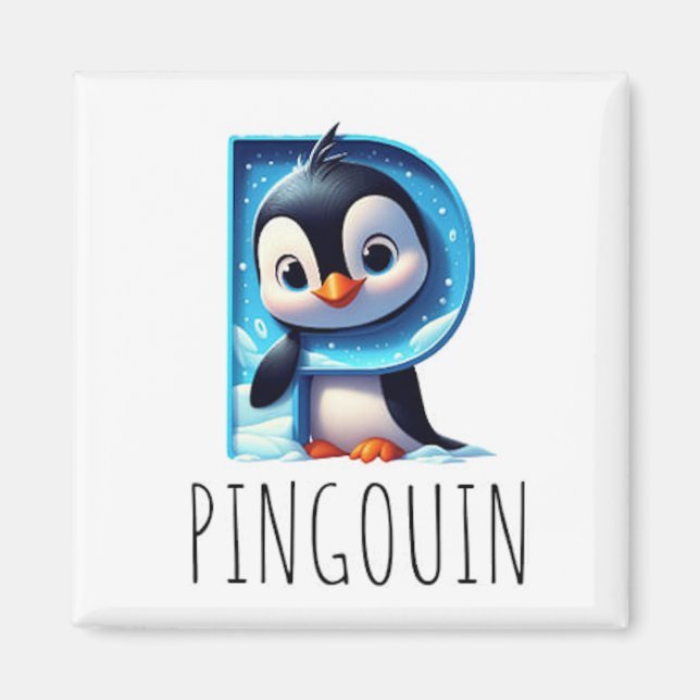 Magnet Animaux Rigolos Lettre P (Devant)