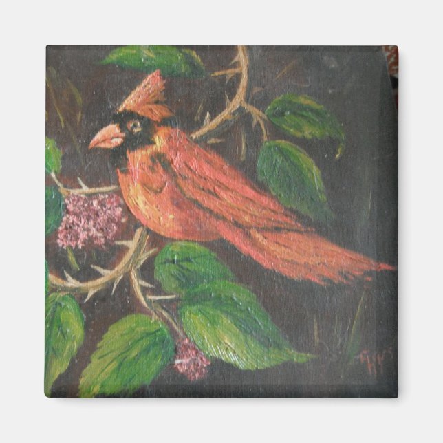 Magnet Ann Hayes Peinture Cardinal (Devant)