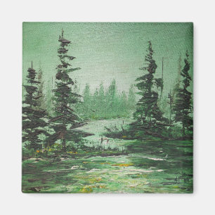 Magnet Ann Hayes Peinture Forêt Verte