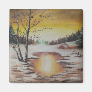 Magnet Ann Hayes Peinture Scène d'hiver