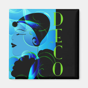 Magnet Art déco bleu