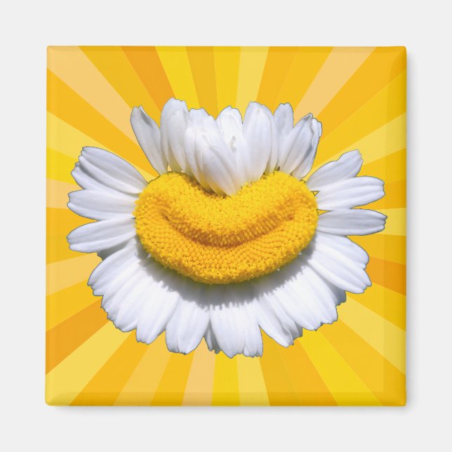 Magnet Auréole de Sourire de Camomille Dorée Joyeu (Devant)