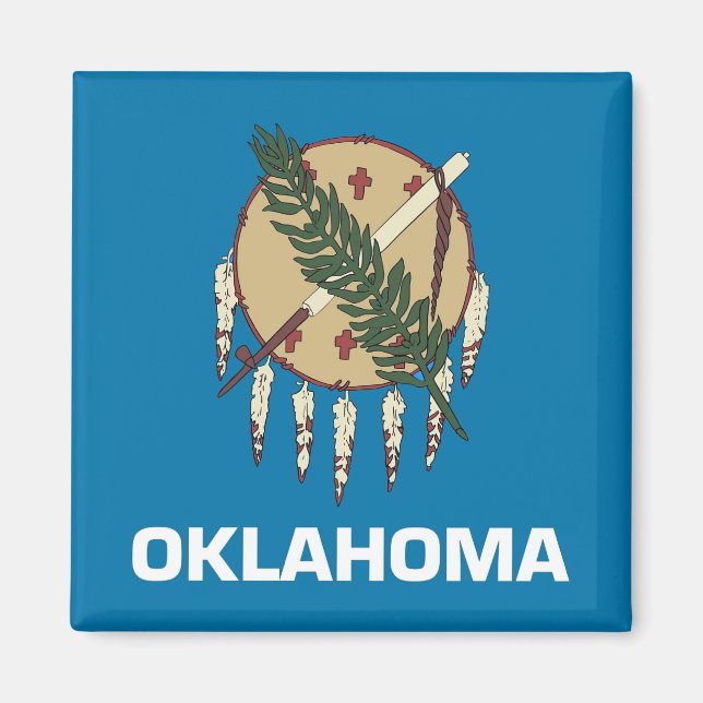 Magnet avec drapeau de l'État de l'Oklahoma - État (Devant)