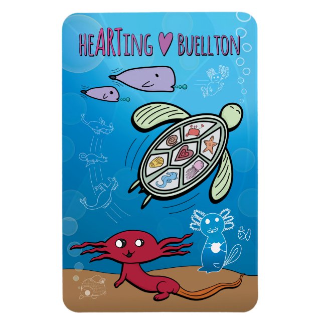 Magnet - Axolotls Under the Sea - Buellton.Art (Vertical)