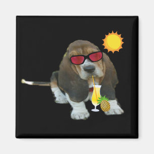 Magnet Baby Basset Hound Heure d'été