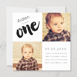 |MAGNET| Baby Boy Girl ONE 1st Birthday Carte phot