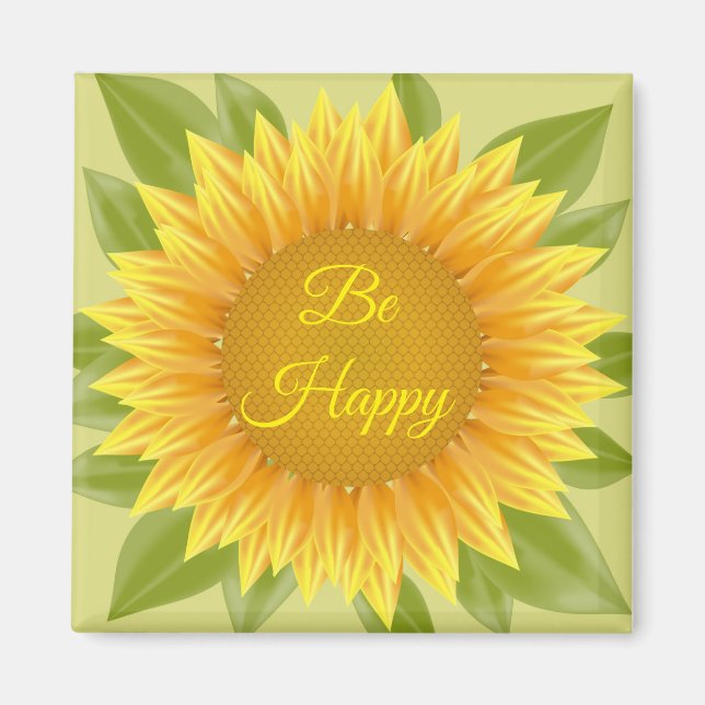 Magnet Be Happy Sunflower (Devant)
