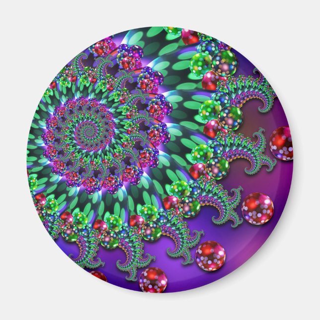 Magnet - Bokeh Fractal Purple Terquoise (Devant)