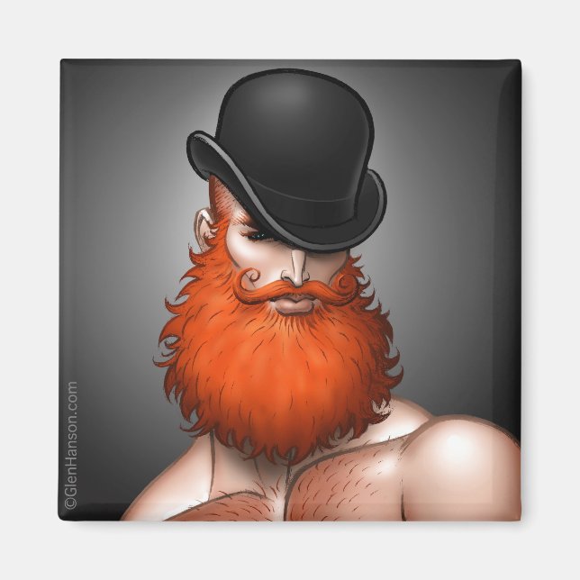 Magnet "Bowler Beard" par Glen Hanson (Devant)