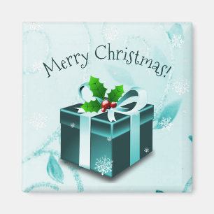 Magnet cadeau de Noël turquoise