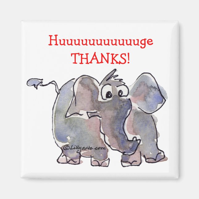 Magnet cadeau Merci Eléphant de dessin animé (Devant)