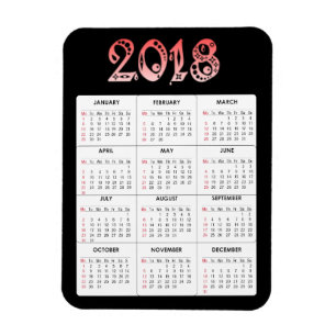 Magnet Calendrier 2018 rouge