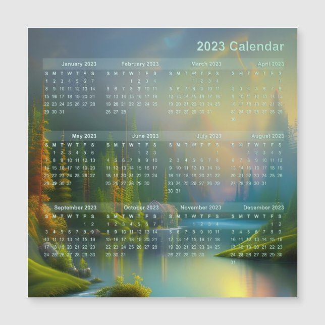 Magnet Calendrier - Accueil Sweet Home dans les bo (Devant)