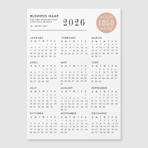 Magnet Calendrier du logo de l'entreprise 2026