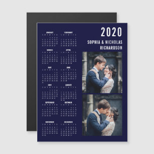 Magnet Calendrier photo 2020 de Navy Blue Modern T
