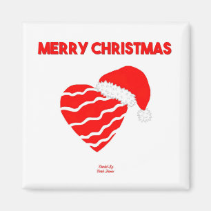 Magnet Carré de Noël Père Noël Heart 2 pouces