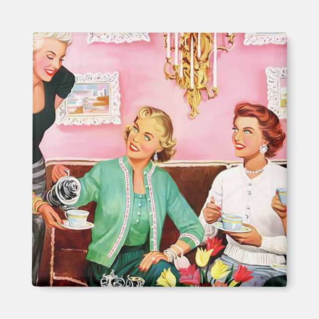 Magnet Carré de thé des années 1950 (Devant)