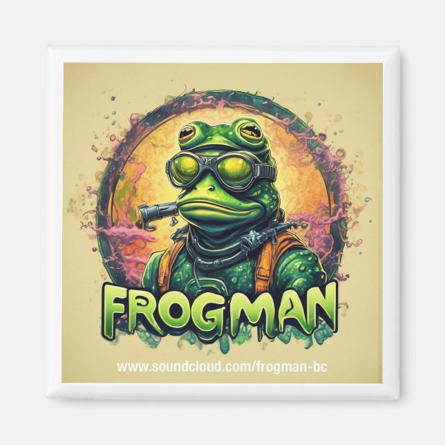 Magnet Carré Frogman 2" x 2" (Devant)