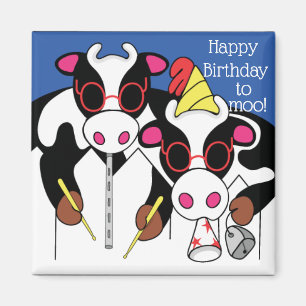 Magnet Carré Joyeux anniversaire à Moo!