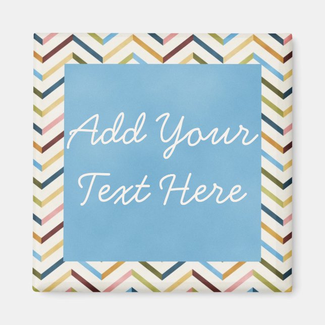 Magnet Carré personnalisé MultiColor Chevron (Devant)