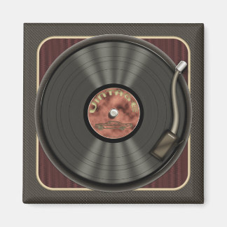 Magnet Carré vintage de disques de vinyle