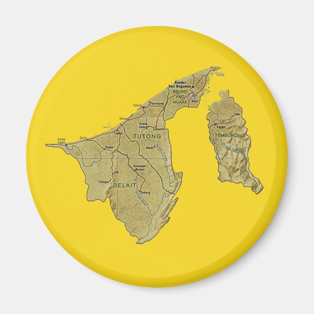 Magnet Carte Brunei (Devant)