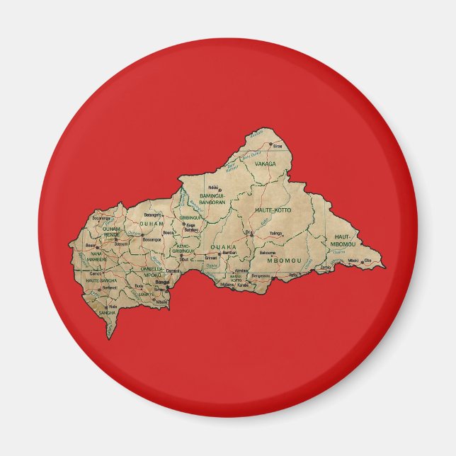 Magnet Carte Centrafrique (Devant)