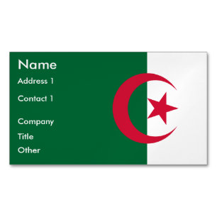 Magnet carte de visite avec drapeau d'Algérie