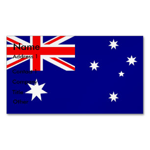 Magnet carte de visite avec drapeau d'Australie