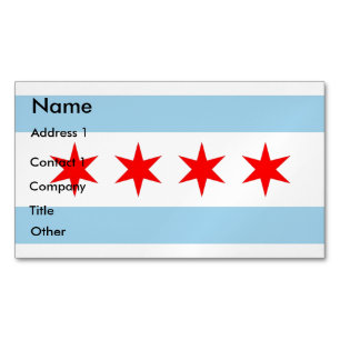 Magnet carte de visite avec drapeau de Chicago