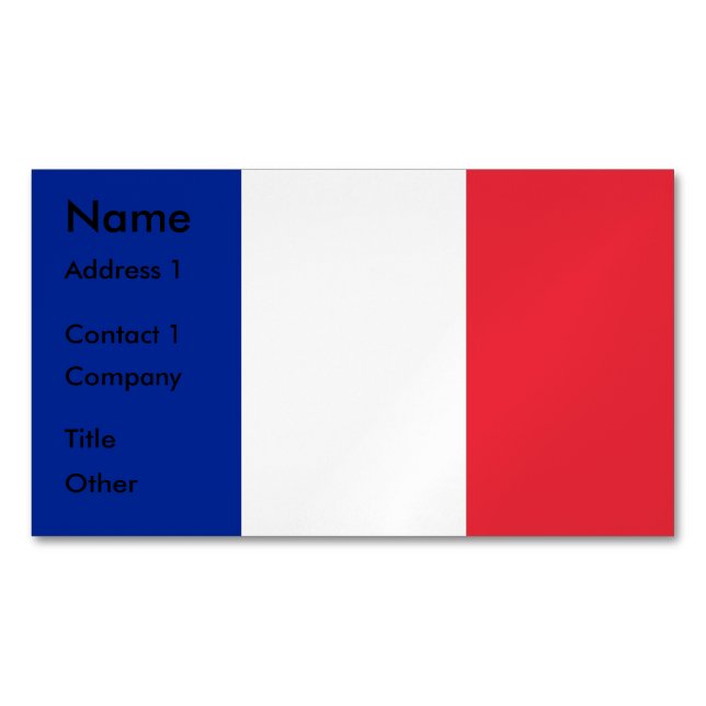 Magnet carte de visite avec Drapeau de France (devant)