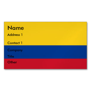 Magnet carte de visite avec drapeau de la Colombie