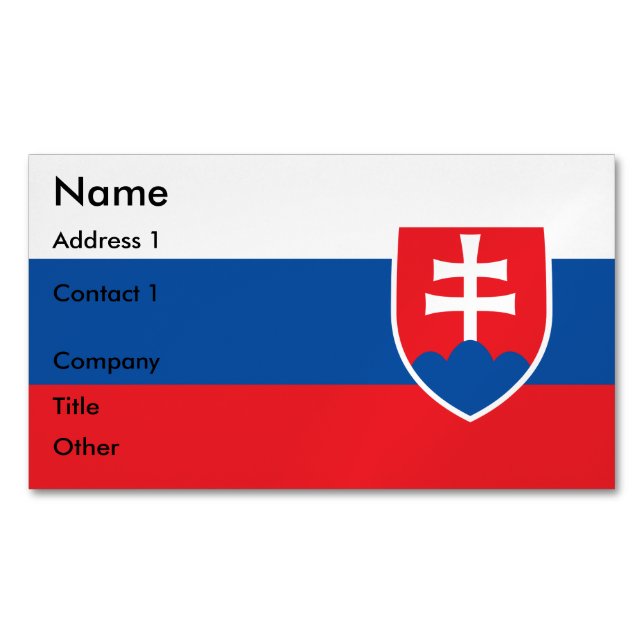 Magnet carte de visite avec drapeau de la Slovaqui (devant)