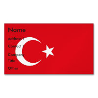 Magnet carte de visite avec drapeau de la Turquie