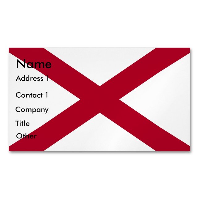 Magnet carte de visite avec drapeau de l'Alabama (devant)