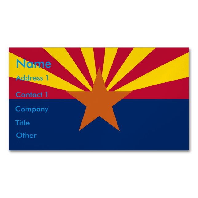 Magnet carte de visite avec drapeau de l'Arizona (devant)
