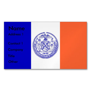 Magnet carte de visite avec drapeau de New York