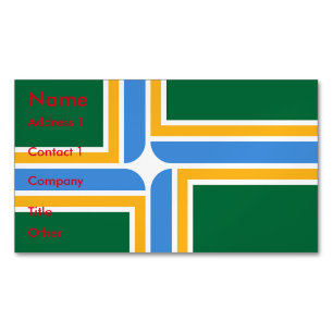 Magnet carte de visite avec drapeau de Portland, É