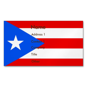 Magnet carte de visite avec drapeau de Porto Rico