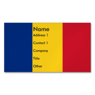 Magnet carte de visite avec drapeau de Roumanie