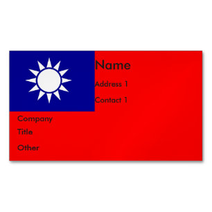 Magnet carte de visite avec drapeau de Taïwan