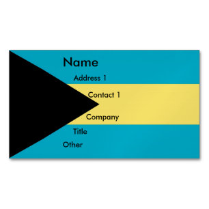 Magnet carte de visite avec drapeau des Bahamas